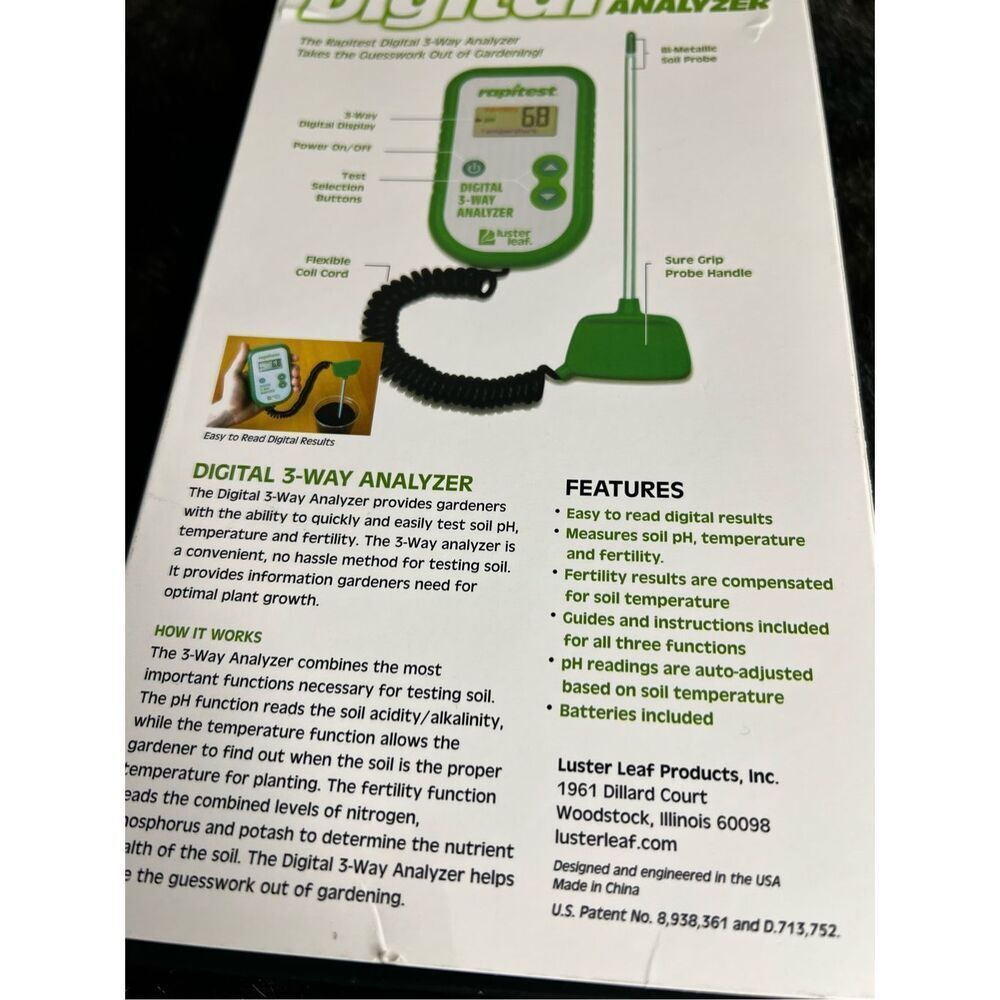 Leaf Luster Rapitest 3 in 1 Digital 3-Way Soil Analyzer - Picture 4 of 5